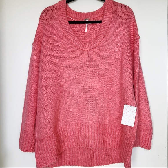 NWT Free People Brookside Sweater in Lightning Pink - Picture 3 of 13